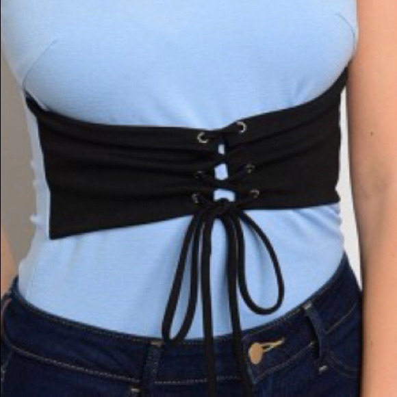 Blue & Black Corset bodysuit - Picture 3 of 9